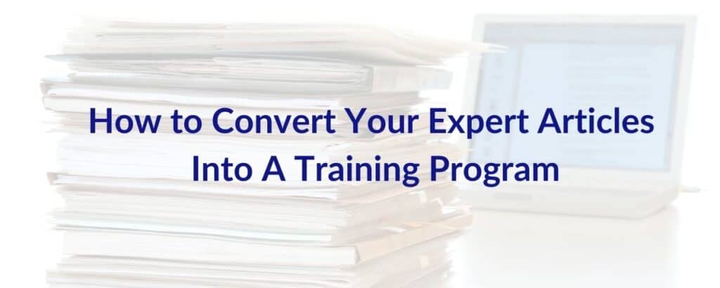 Articles to Training program